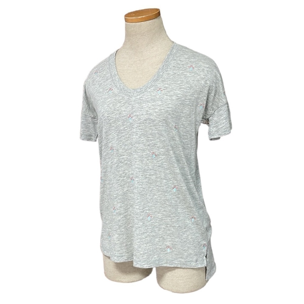 PJ Salvage Pajama Top Womens S Small NWT Grey Short Sleeve V-Neck - Picture 3 of 14
